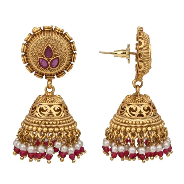 Antique_Gold-Plated_Temple_Jhumka_Earrings