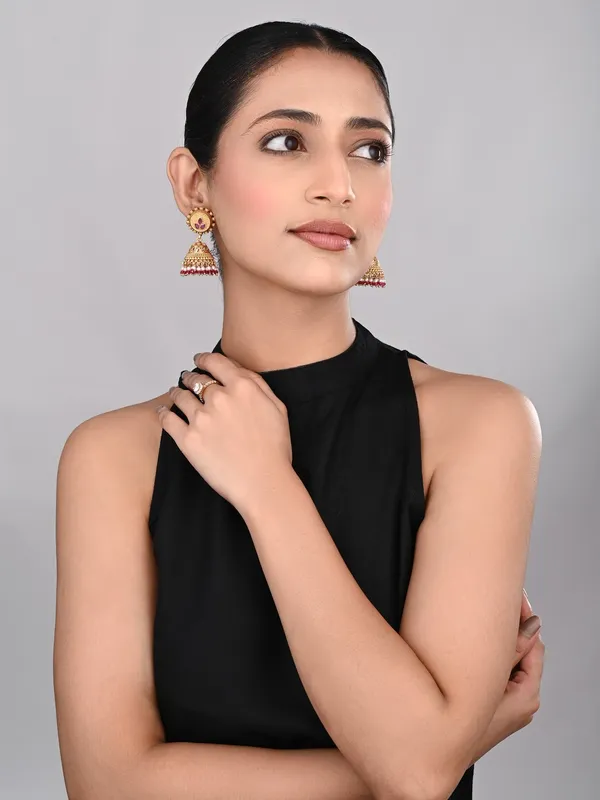 Antique_Gold-Plated_Temple_Jhumka_Earrings