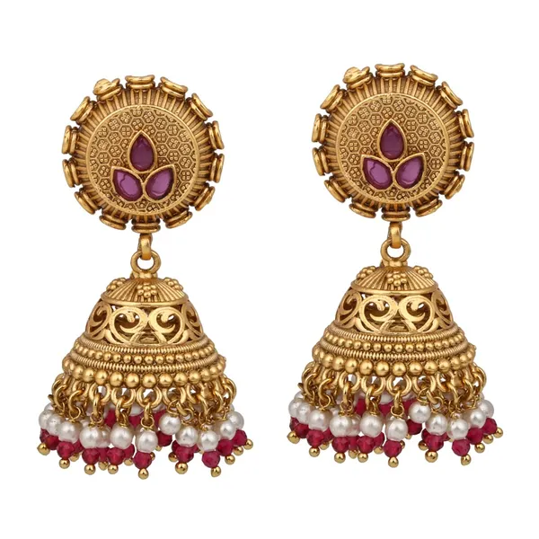 Antique_Gold-Plated_Temple_Jhumka_Earrings