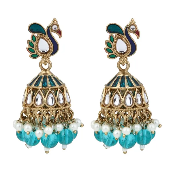 Peacock-inspired_jhumka_earrings