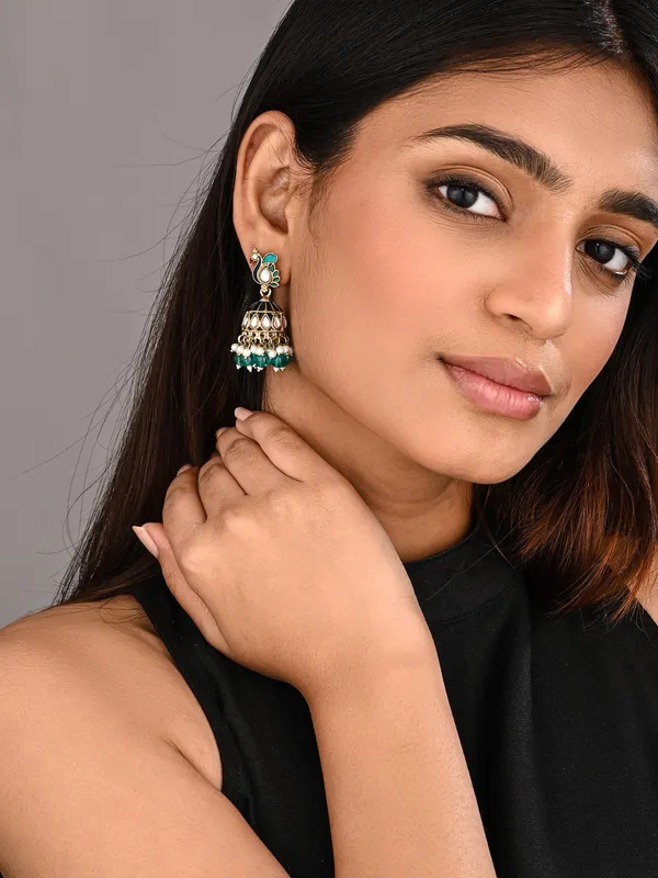 Peacock-inspired_jhumka_earrings