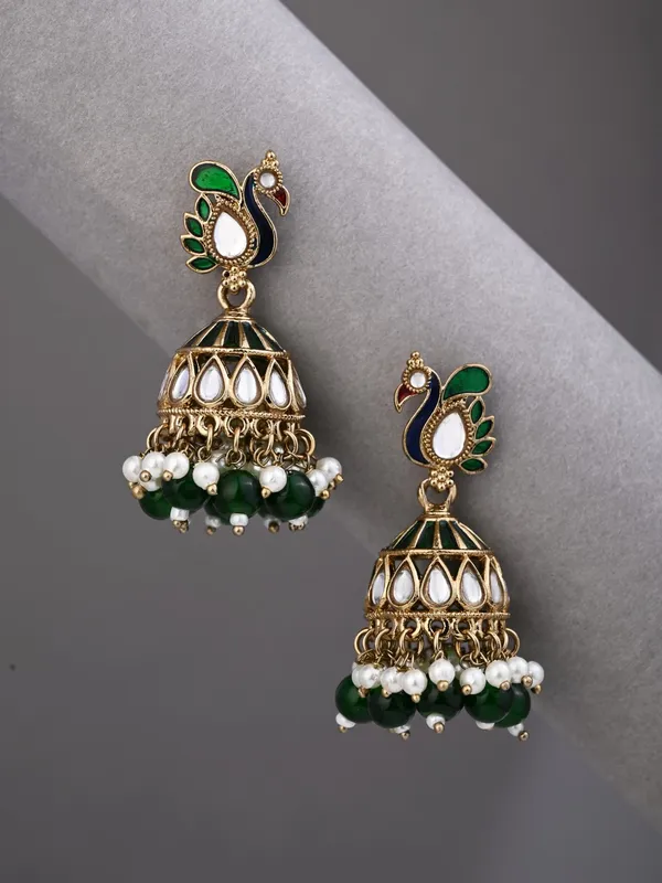 Peacock-inspired_jhumka_earrings