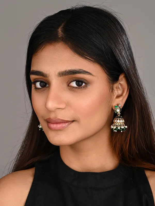 Peacock-inspired_jhumka_earrings