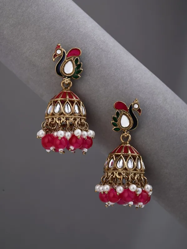 Peacock-inspired_jhumka_earrings