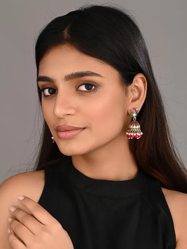 Peacock-inspired_jhumka_earrings