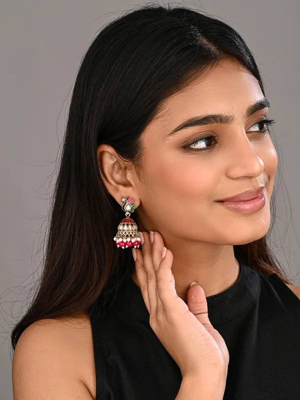 Peacock-inspired_jhumka_earrings