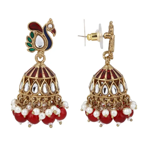 Peacock-inspired_jhumka_earrings