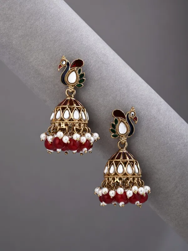 Peacock-inspired_jhumka_earrings