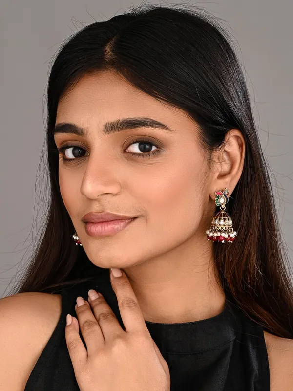 Peacock-inspired_jhumka_earrings