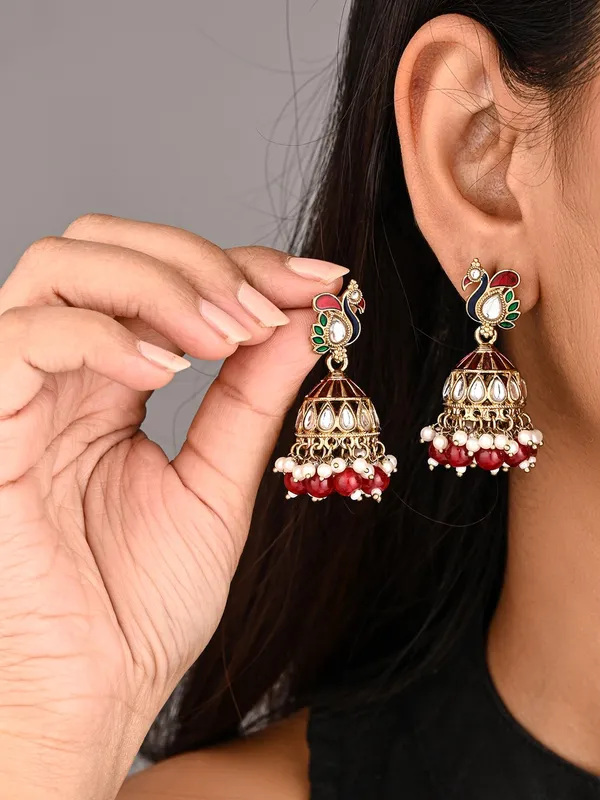 Peacock_Inspired_Jhumka_Earrings