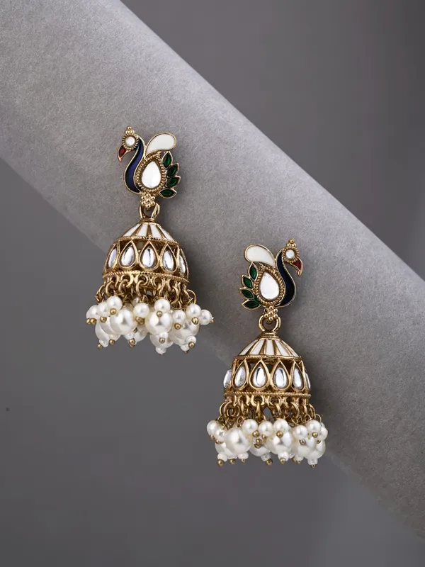 Peacock-inspired_jhumka_earrings