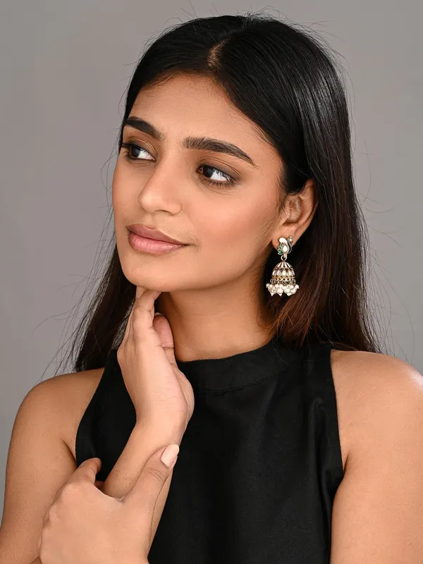 Peacock-inspired_jhumka_earrings