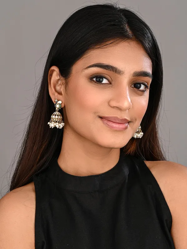 Peacock-inspired_jhumka_earrings