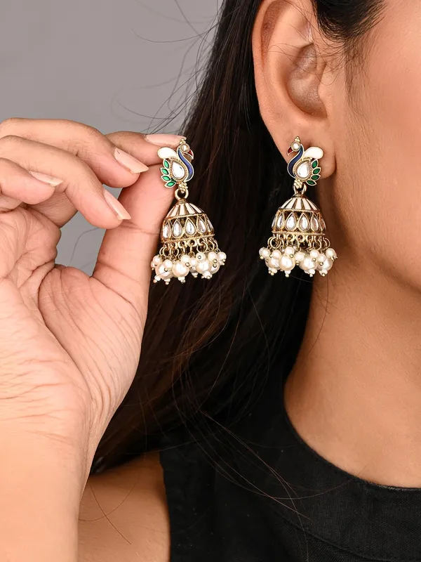 Peacock_Inspired_Jhumka_Earrings