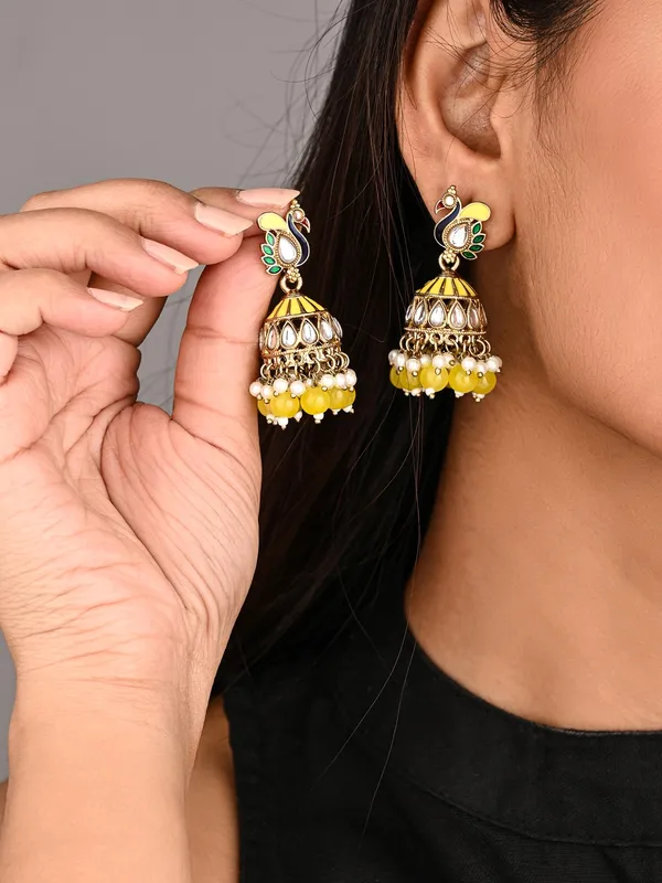 Peacock-inspired_jhumka_earrings