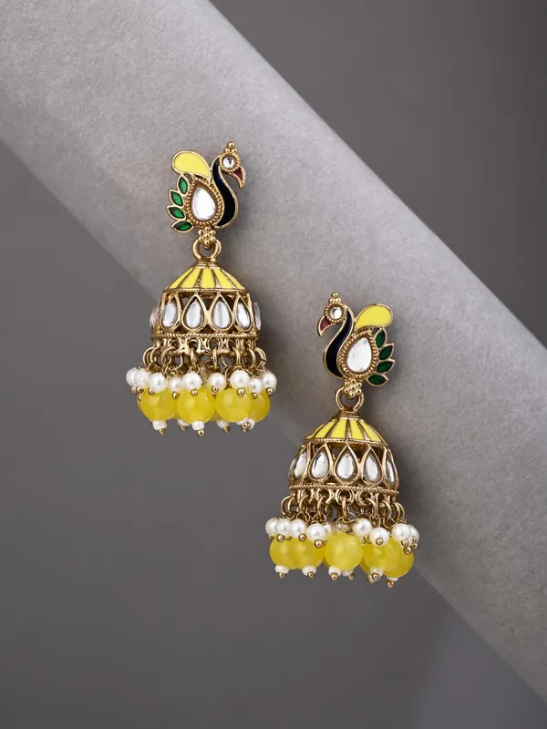 Peacock-inspired_jhumka_earrings