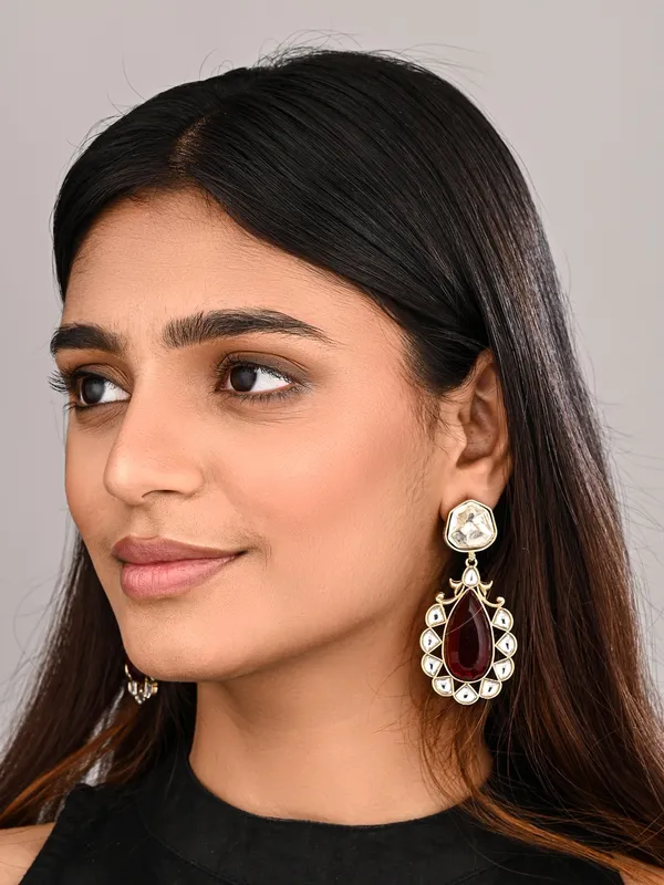 Gold_Plated_Kundan_Teardrop_Earrings_For_Women