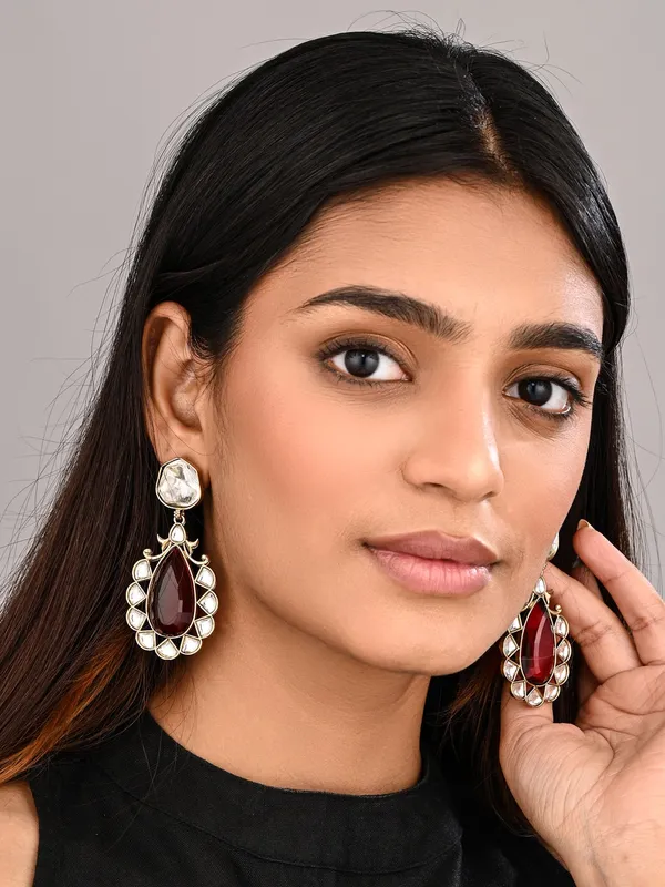 Gold_Plated_Kundan_Teardrop_Earrings_For_Women