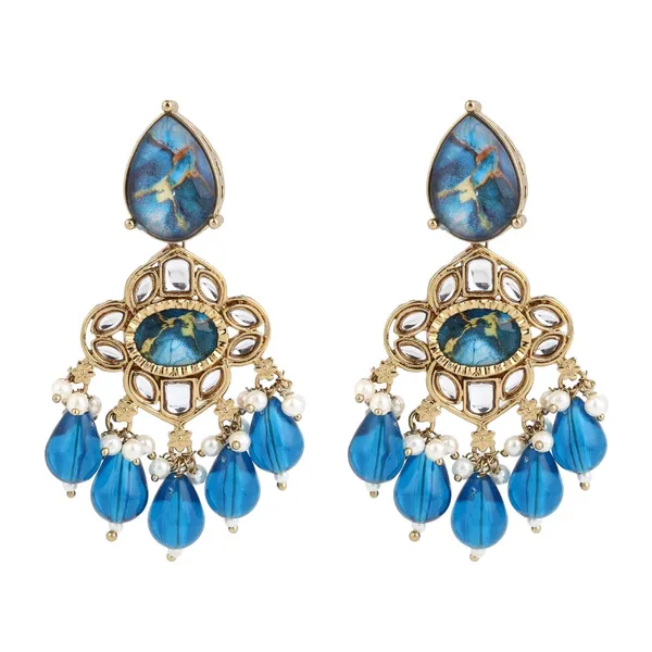 Gold-Plated_Kundan_Chandelier_Earrings_with_Bead_Drops