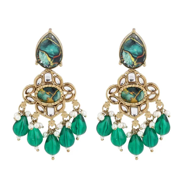 Gold_Plated_Kundan_Chandelier_Earrings_With_Bead_Drops