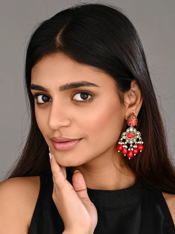 Gold-Plated_Kundan_Chandelier_Earrings_with_Bead_Drops