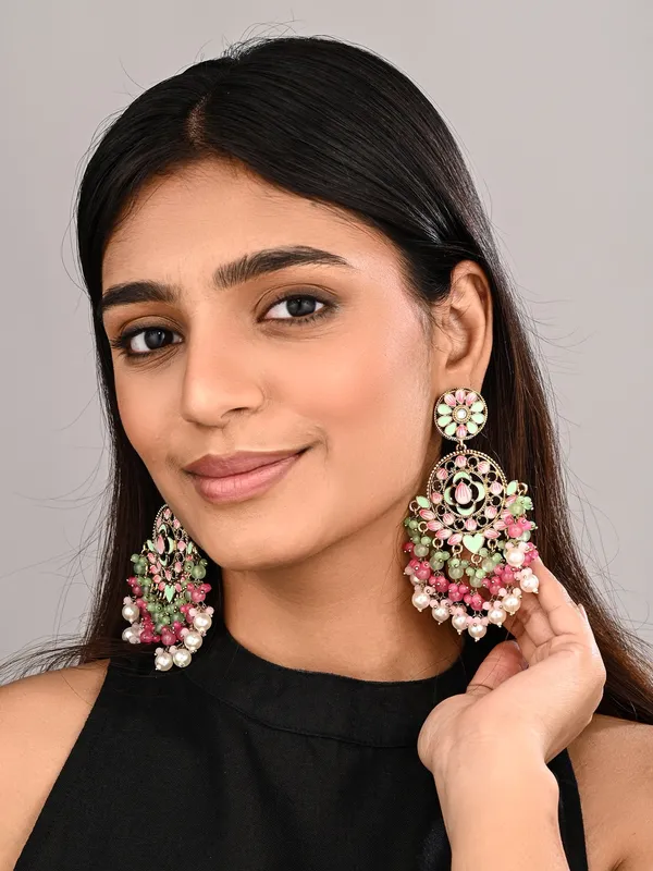 Vibrant_Chandbali_Pearl_Drop_Earrings