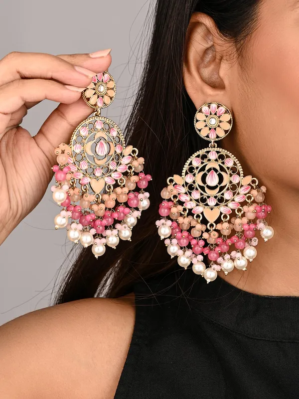 Vibrant_Chandbali_Pearl_Drop_Earrings