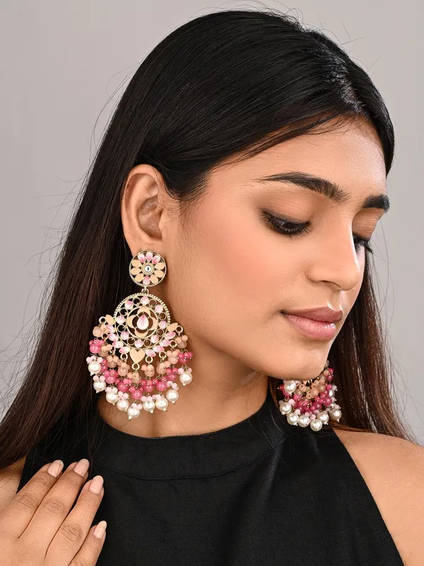 Vibrant_Chandbali_Pearl_Drop_Earrings