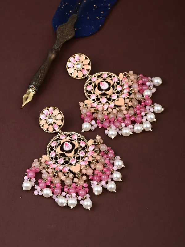 Vibrant_Chandbali_Pearl_Drop_Earrings