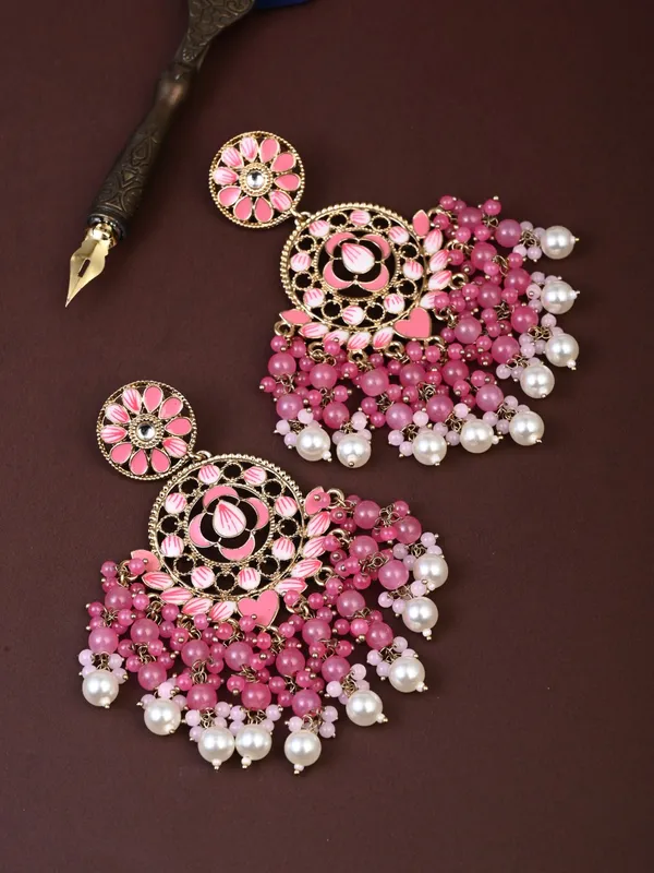 Vibrant_Chandbali_Pearl_Drop_Earrings