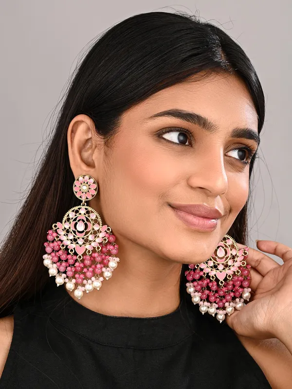 Vibrant_Chandbali_Pearl_Drop_Earrings
