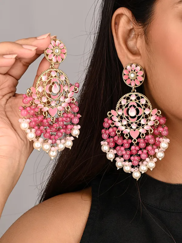 Vibrant_Chandbali_Pearl_Drop_Earrings