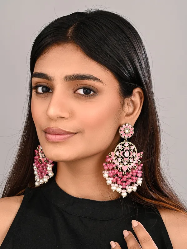 Vibrant_Chandbali_Pearl_Drop_Earrings