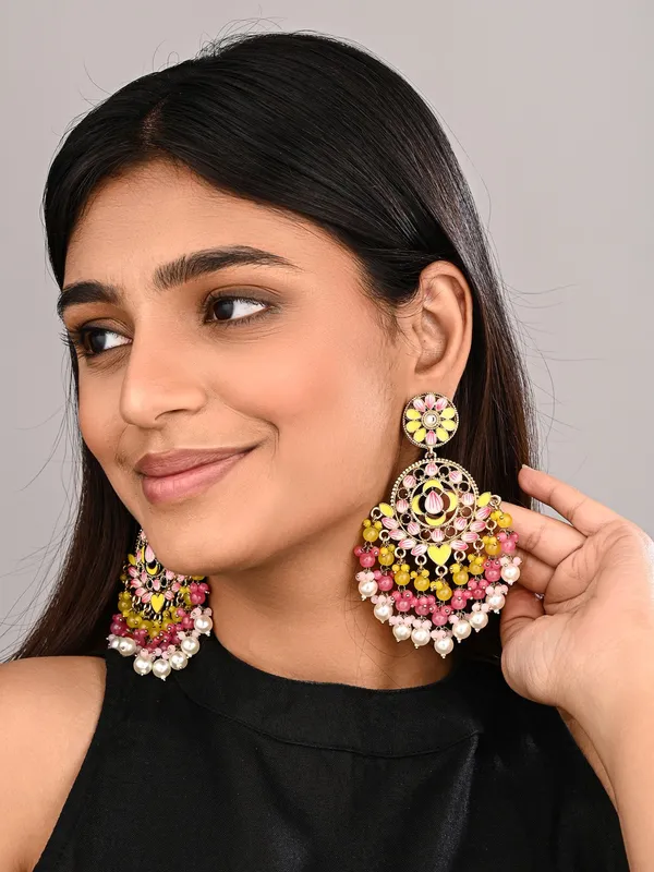 Vibrant_Chandbali_Pearl_Drop_Earrings