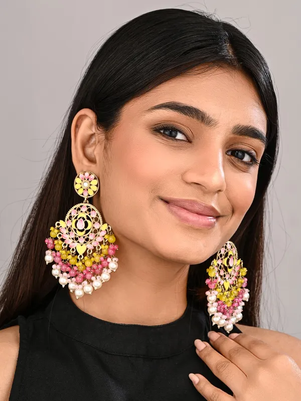 Vibrant_Chandbali_Pearl_Drop_Earrings