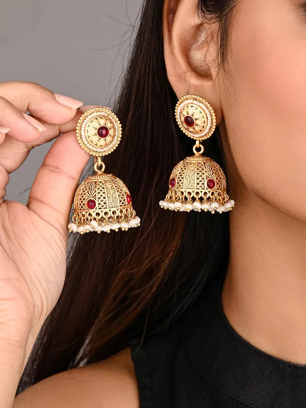 Royal_Stone_Antique_Jhumka_Earrings