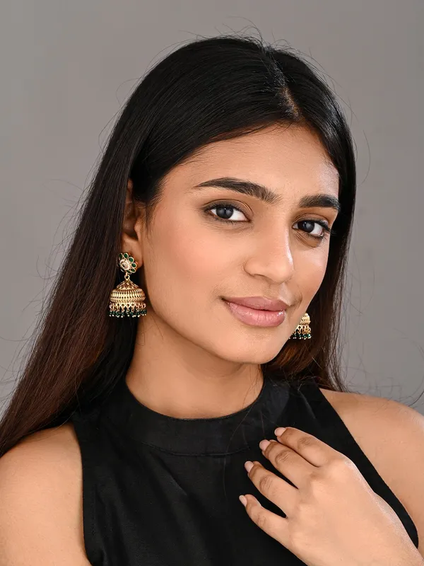 Emerald_Bloom_Copper_Jhumka_Earrings