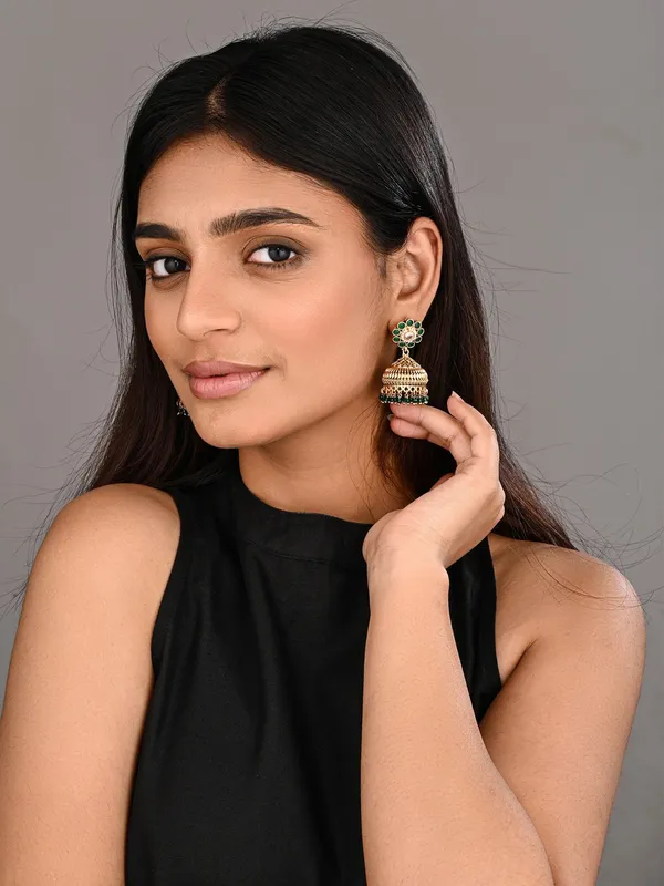 Emerald_Bloom_Copper_Jhumka_Earrings
