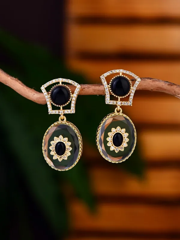 Monalisa_Stone_&_Gold-Tone_transparent_stone_Drop_Earrings