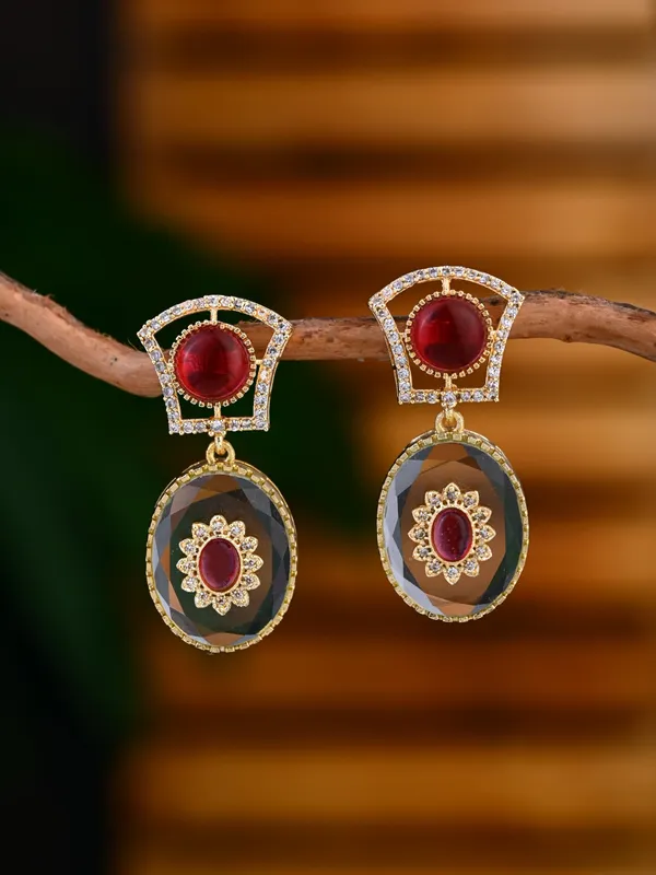 Monalisa_Stone_&_Gold-Tone_transparent_stone_Drop_Earrings