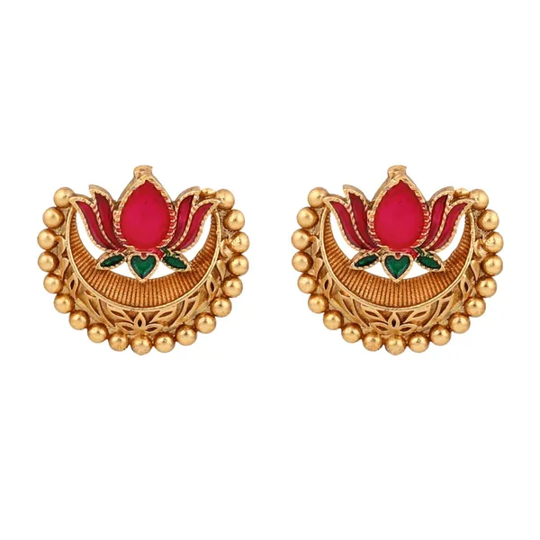 Antique_Gold-Tone_Pink_Lotus_Necklace_Set