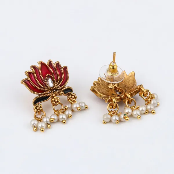 Antique_Gold-Tone_Pink_Lotus_Choker_Set