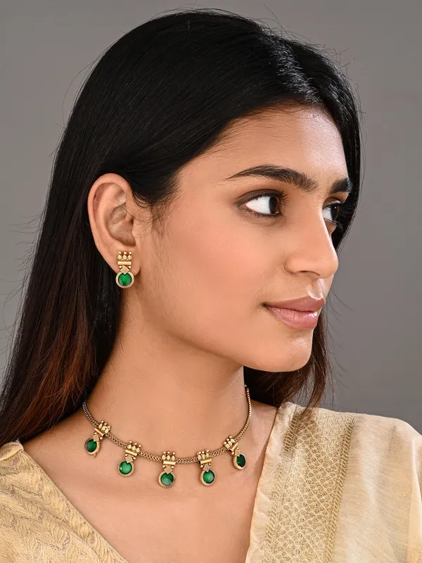 Gold-Tone_Green_Meenakari_Drop_Necklace_Set