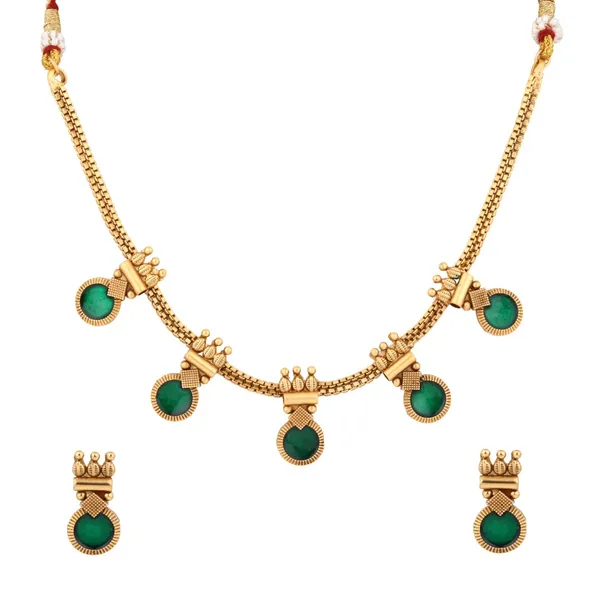 Gold-Tone_Green_Meenakari_Drop_Necklace_Set