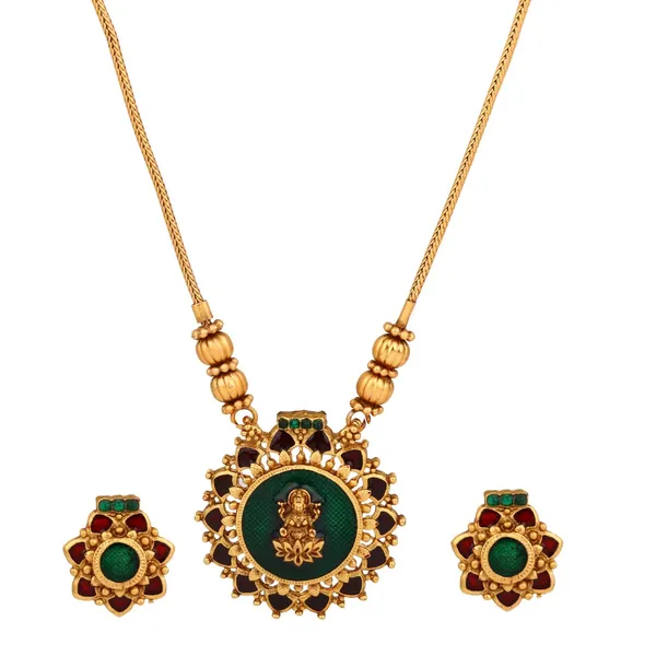 Antique_Gold_Goddess_Motif_Temple_Necklace_Set