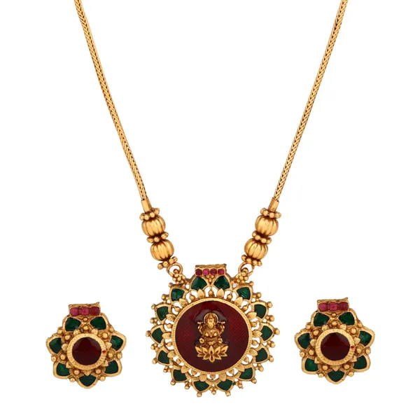 Antique_Gold_Goddess_Motif_Temple_Necklace_Set