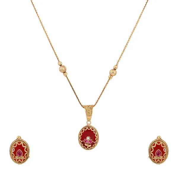 Floral_Kundan_Pendant_Necklace_&_Stud_Earrings_Set