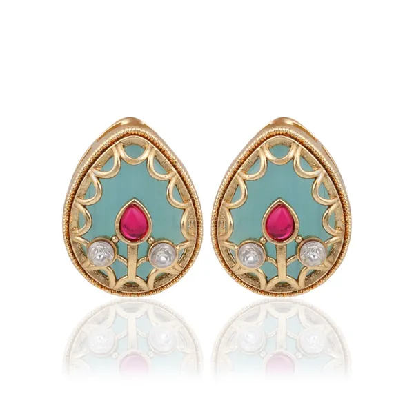 Tear_drop_Stone_Kundan_Pendant_Necklace_&_Stud_Earrings_Set_Red