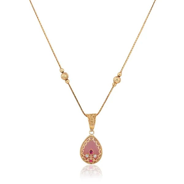 Tear_drop_Stone_Kundan_Pendant_Necklace_&_Stud_Earrings_Set_Red