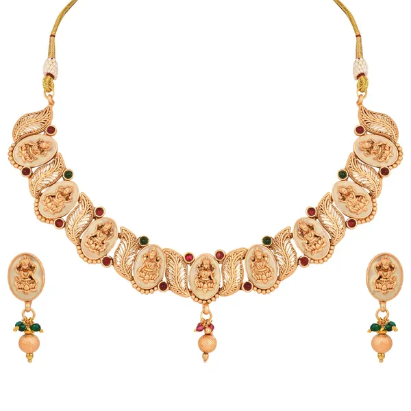 Temple_Style_Necklace_Set_with_Lakshmi_on_Mother_of_Pearl